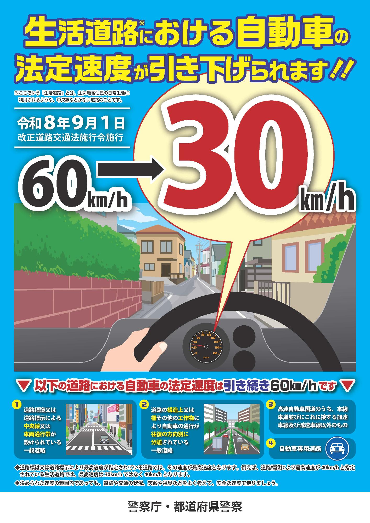 法定速度30キロメートル毎時ポスター