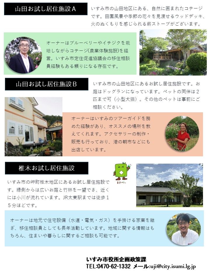 令和8年度お試し居住チラシ裏面