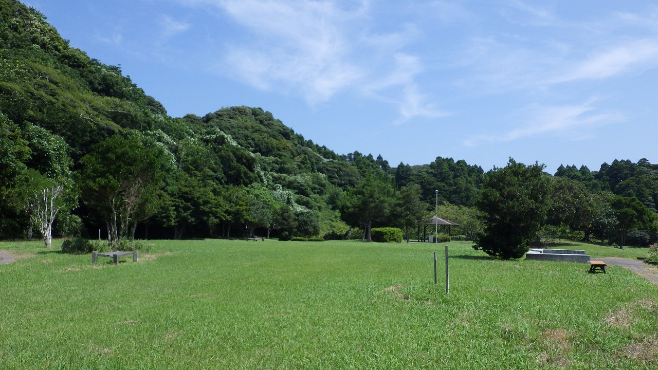 大原台公園の芝生の写真。