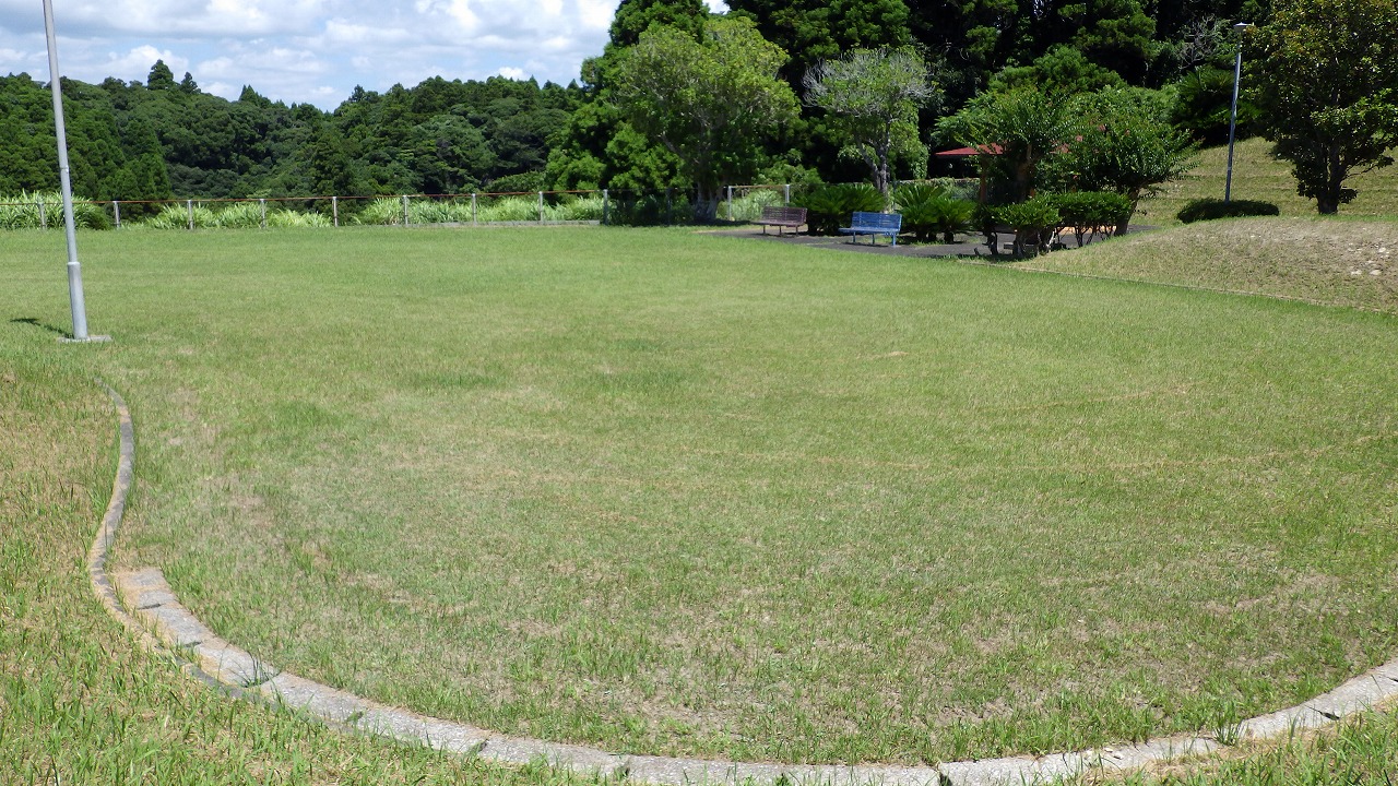 そてつ公園の芝生広場の写真。