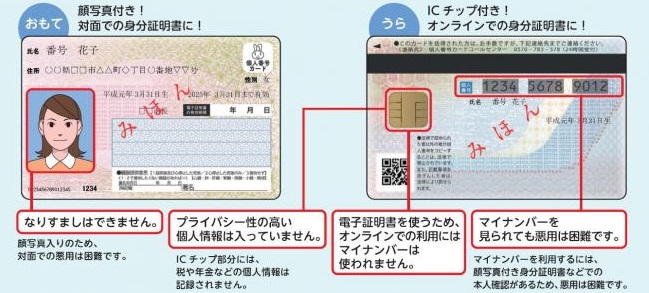 マイナンバーカードカード（見本）