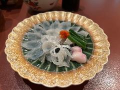 大原産天然トラフグの刺身